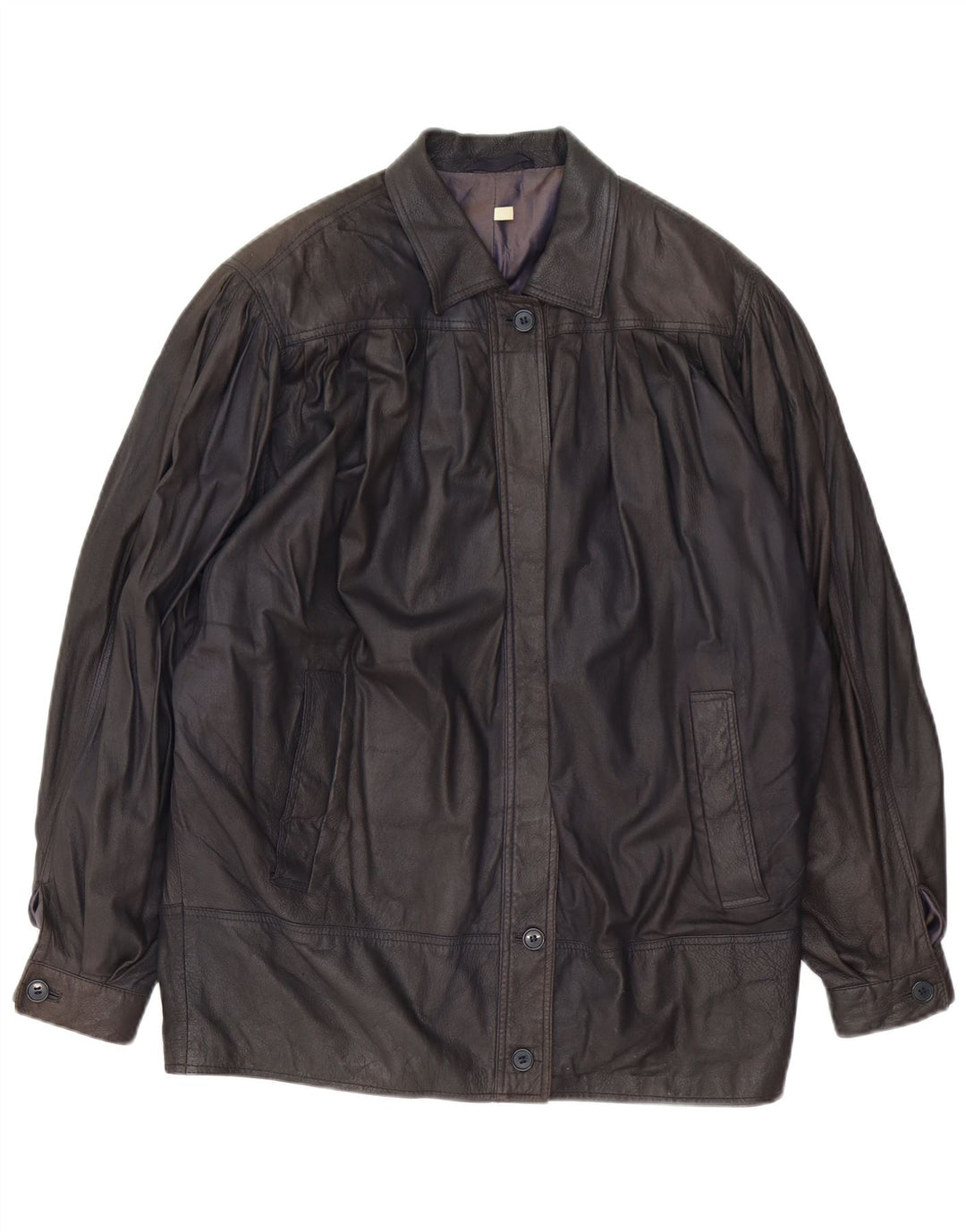 CONBIPEL Damska kurtka skórzana oversize UK 18 XL, brązowa skóra