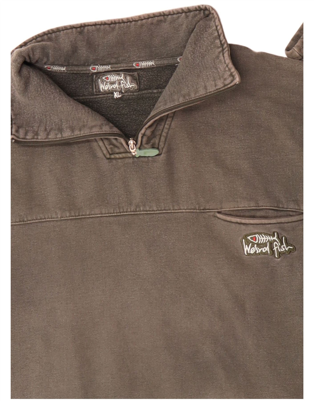 Męska bluza zapinana na zamek WEIRD FISH XL, szara, bawełniana
