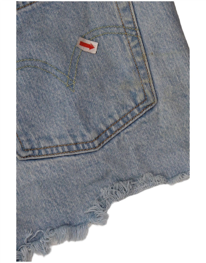 Damskie spodenki jeansowe LEVI'S 501 w trudnej sytuacji W28 Średnioniebieskie bawełniane