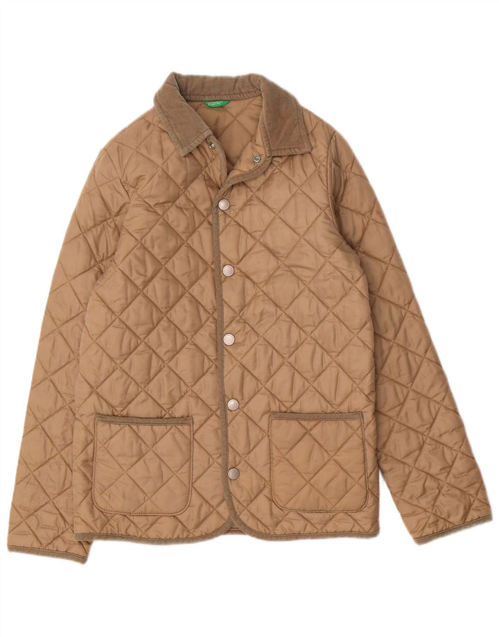 Pikowana kurtka chłopięca Benetton 11-12 lat 2XL beżowy poliamid