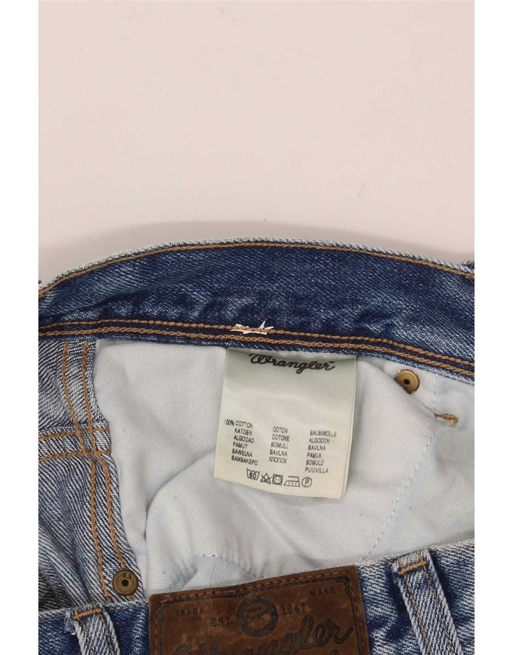 Męskie dżinsy Wrangler o prostym kroju W38 L30, niebieska bawełna