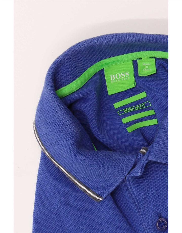 Męska koszulka polo Hugo Boss o regularnym kroju, mała, niebieska, bawełniana