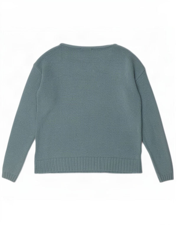 Damski sweter z dekoltem w łódkę White Stuff UK 12, średni niebieski, wiskoza