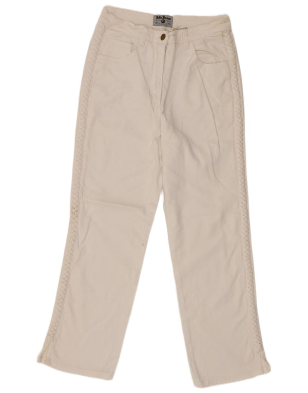 John Baner Womens Straight Jeans UK 14 Medium W28 L26 White Cotton