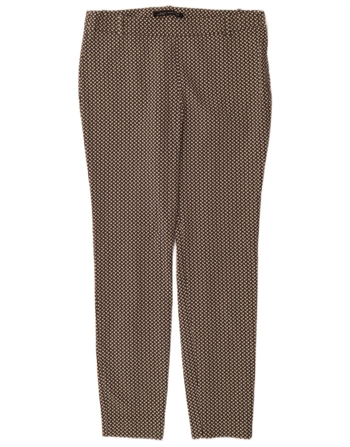 Damskie spodnie typu slim casual Zara, średnie W28 L29, szary, geometryczny poliester