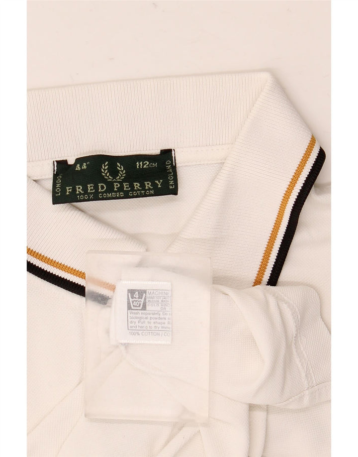 Męska koszulka polo Fred Perry, średnia biała bawełna