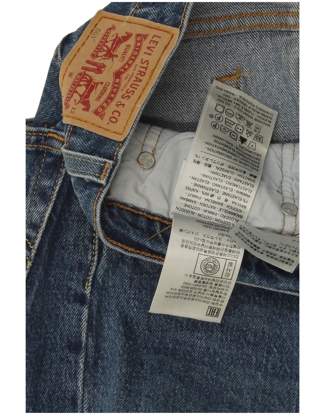 Męskie jeansy Levi's 501 Straight W30 L30 Niebieskie bawełniane