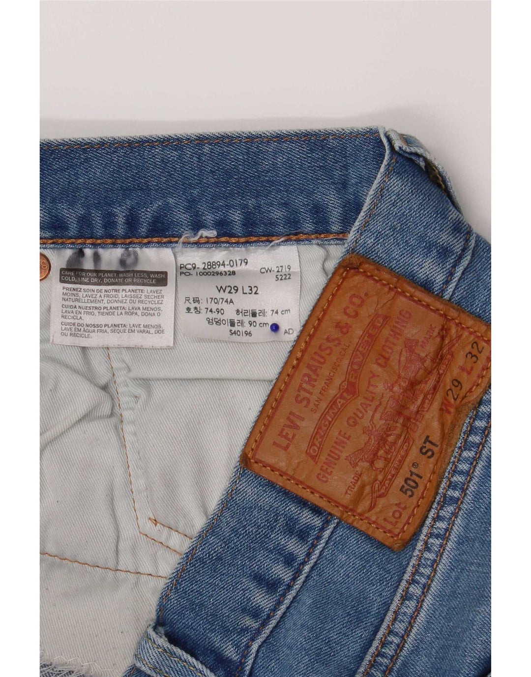 Damskie jeansy Levi's 501 Straight W29 L32 Niebieskie