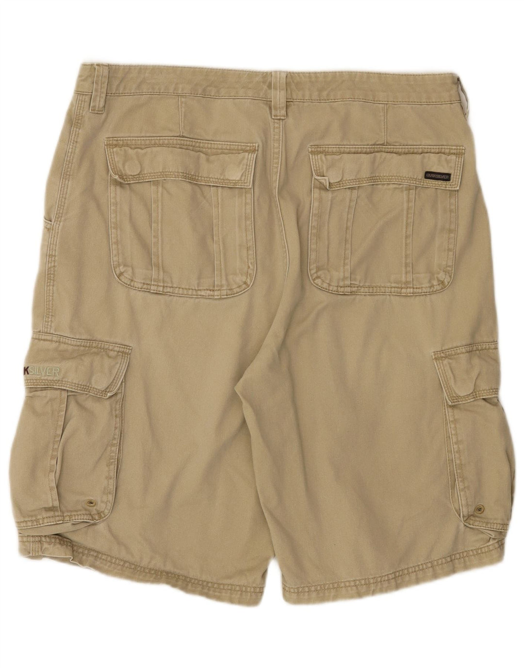 Męskie spodenki cargo Quiksilver W34, duże, bawełniane w kolorze khaki