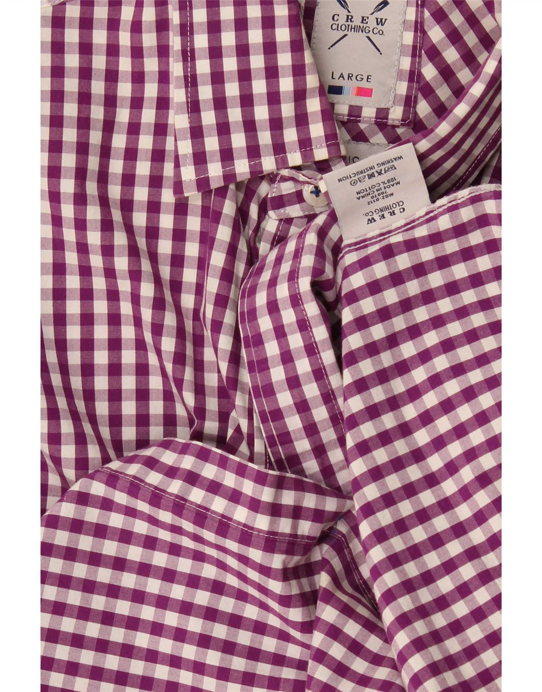 Crew Clothing Koszula męska, duża, fioletowa bawełniana kratka