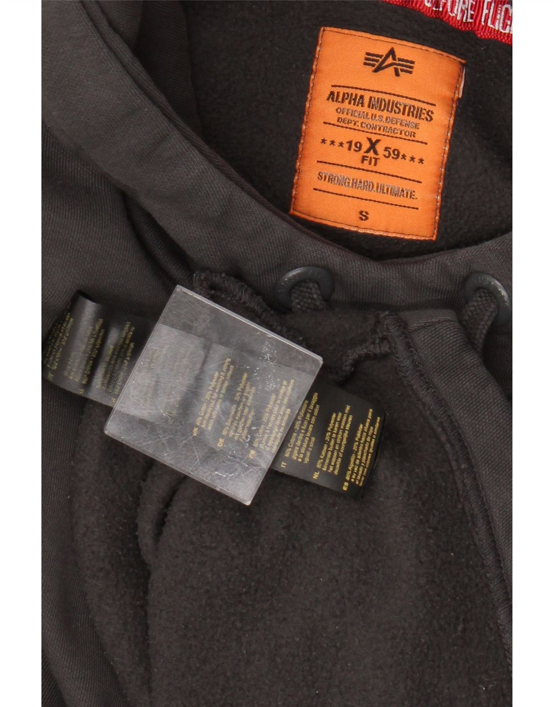 Damska bluza z kapturem Alpha Industries, oversize, UK 10, mała, szara