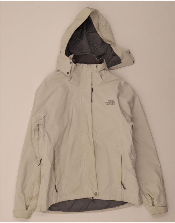 Damska kurtka wiatrówka z kapturem The North Face UK 16, duża w kolorze złamanej bieli