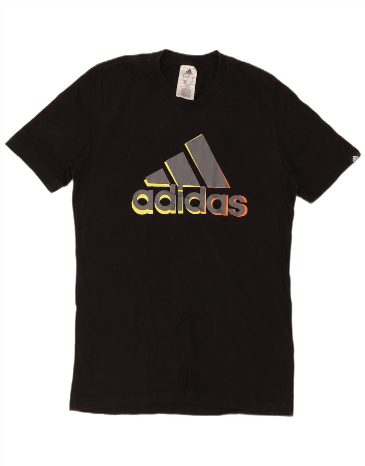 Męska koszulka z grafiką Adidas, mała, czarna, bawełniana