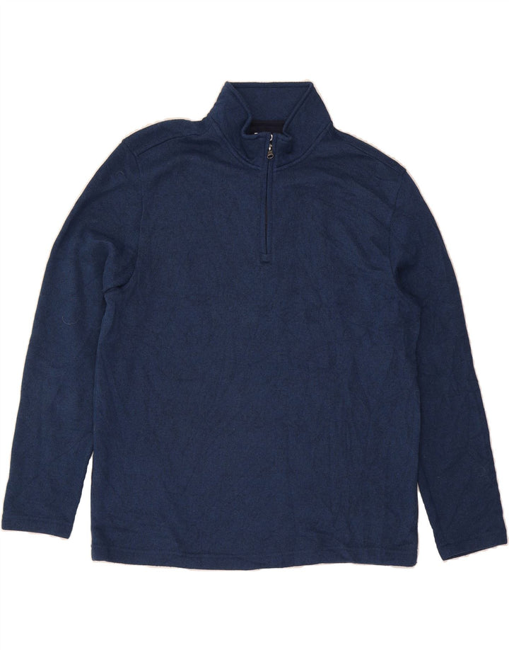 IZOD Mens Zip Neck Sweatshirt Jumper XL Navy Blue Polyester Vintage Izod and Second-Hand Izod from Messina Hembry 