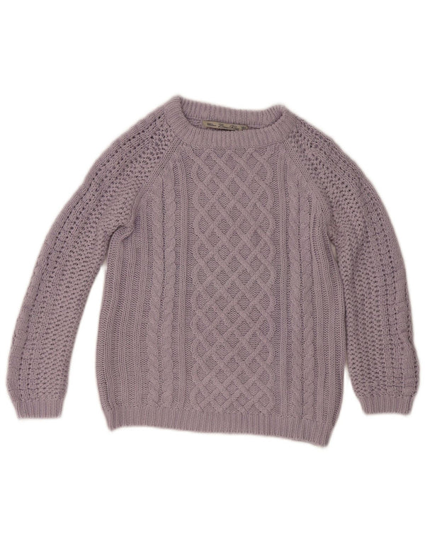 Sweter damski Zara z okrągłym dekoltem i okrągłym dekoltem UK 10, mały, fioletowy, akrylowy