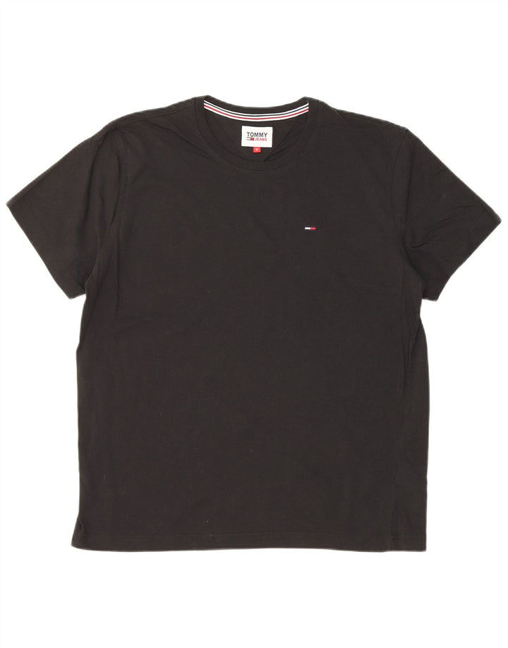 T-shirt męski Tommy Hilfiger Top, średni czarny, bawełniany