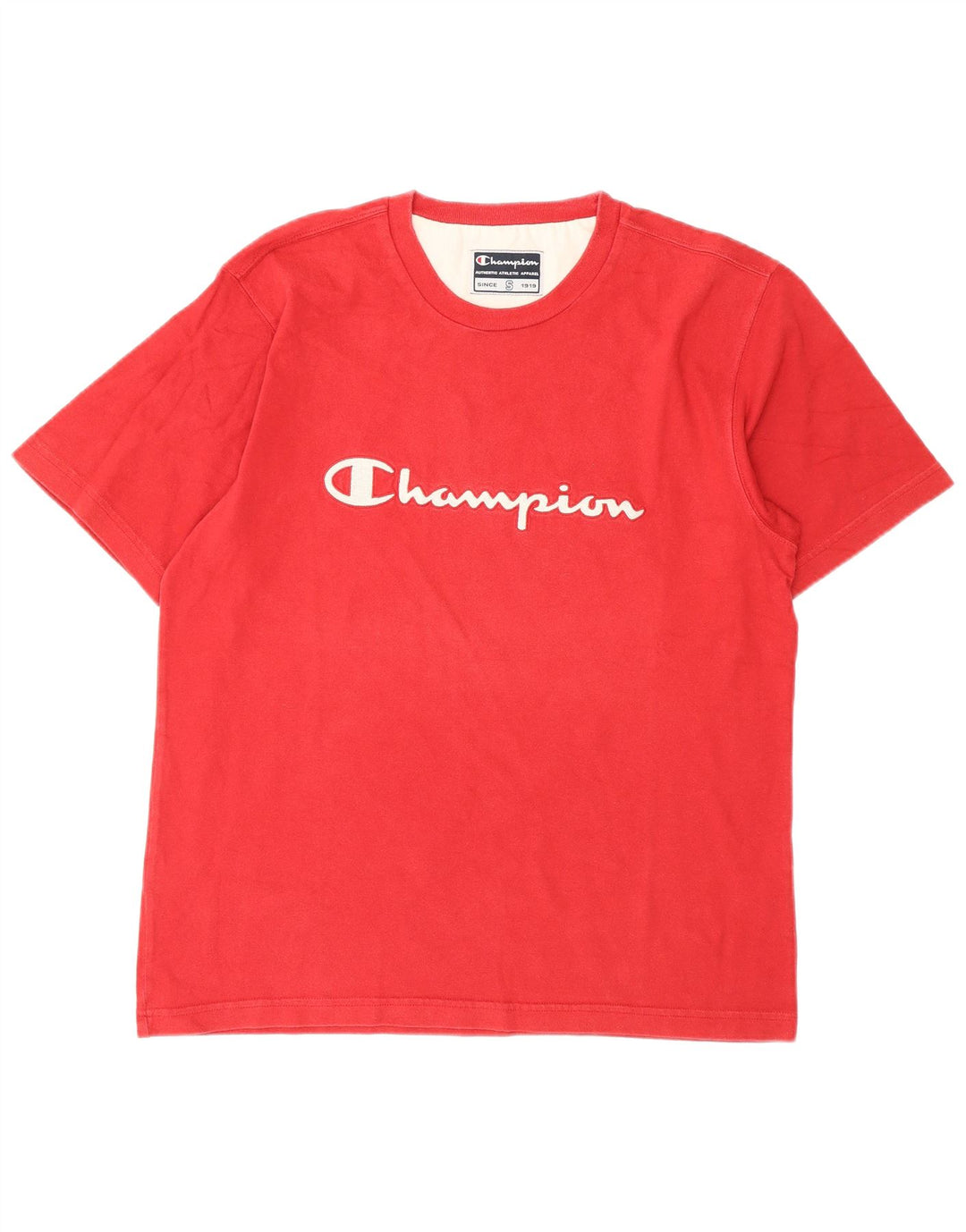 Męski T-shirt Champion z grafiką, mały, czerwony, bawełniany