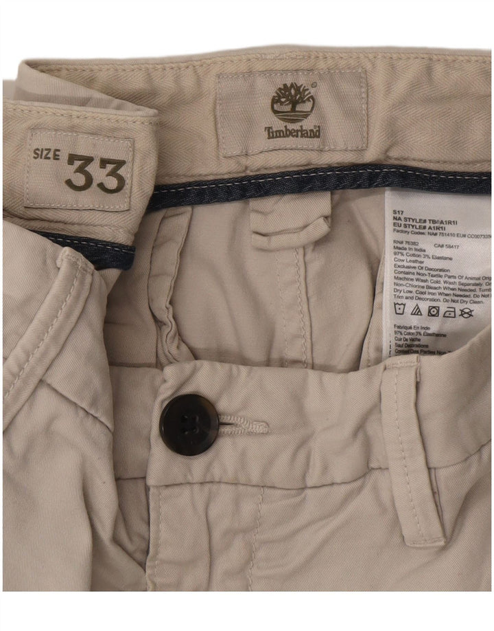 Męskie spodenki Chino Timberland W33, duże, złamanej bieli, bawełniane, klasyczne