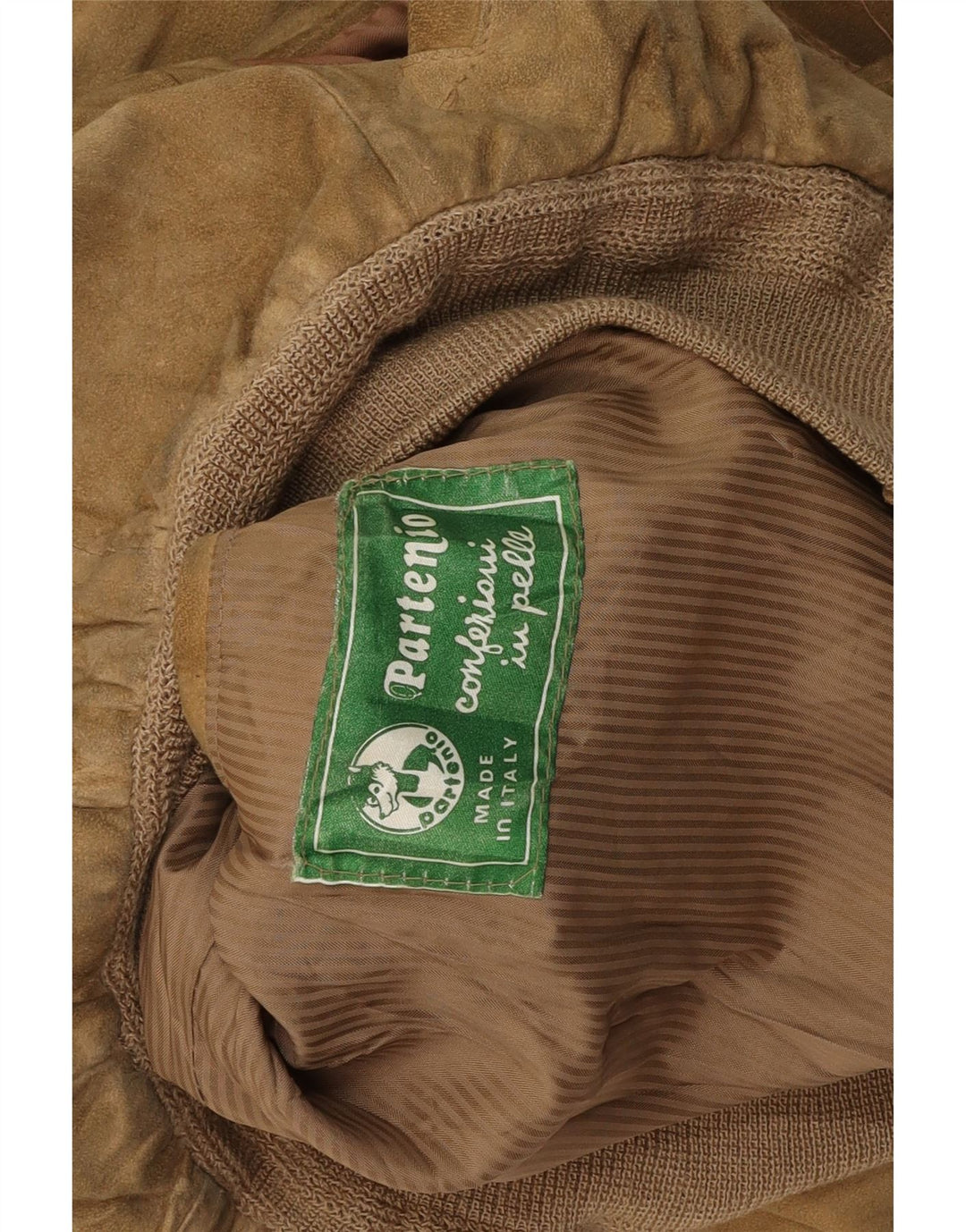 Męska zamszowa kurtka bomberka VINTAGE UK 38 w kolorze średniej beżowej skóry