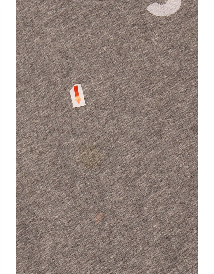 Damski sweter z kapturem i grafiką JACK WILLS UK 14, duży, szary, bawełniany