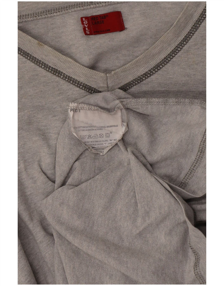 Męski top Levi's z długim rękawem, duży, szary, bawełniany