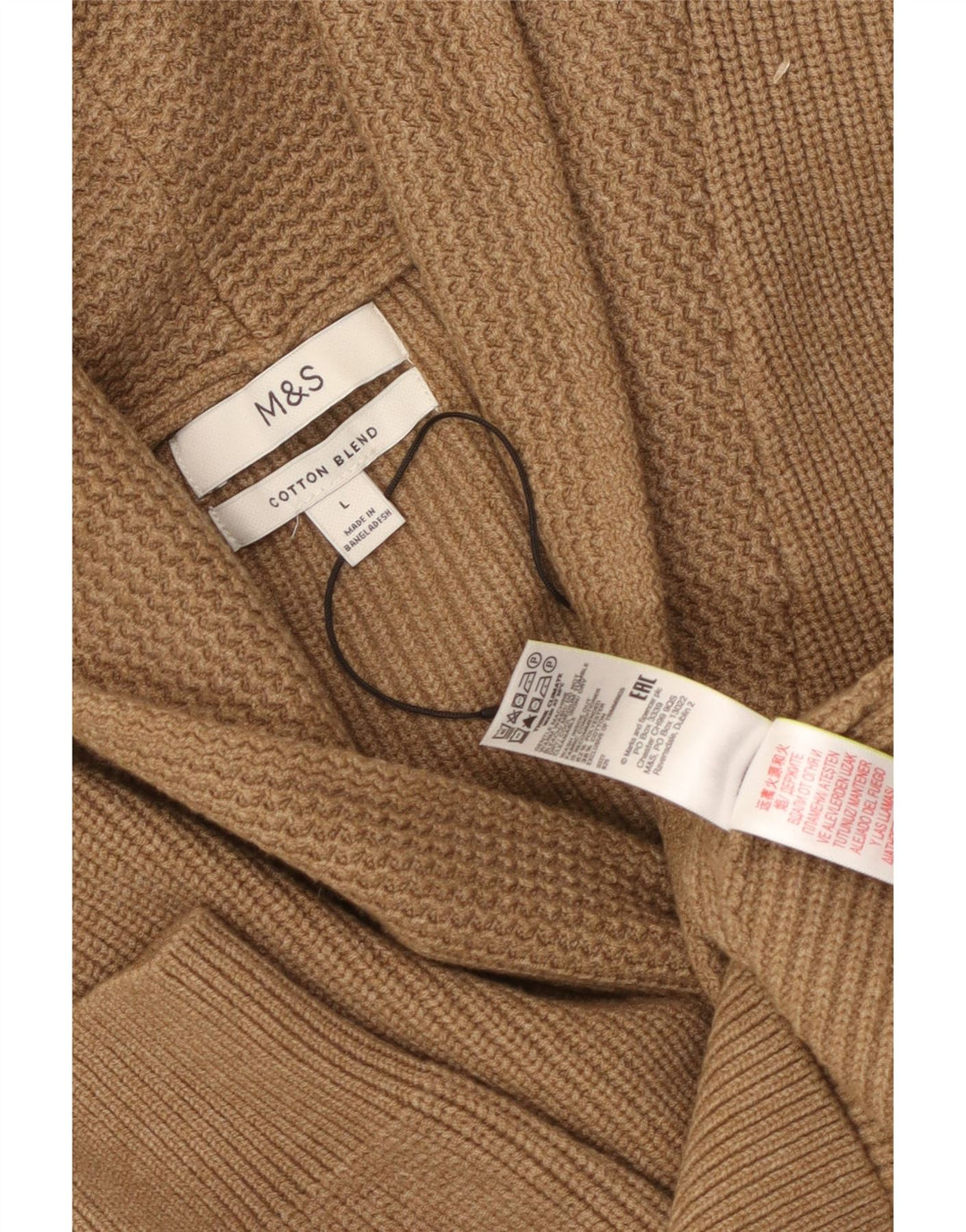 Marks & Spencer Męski sweter rozpinany, duży, brązowy, poliester