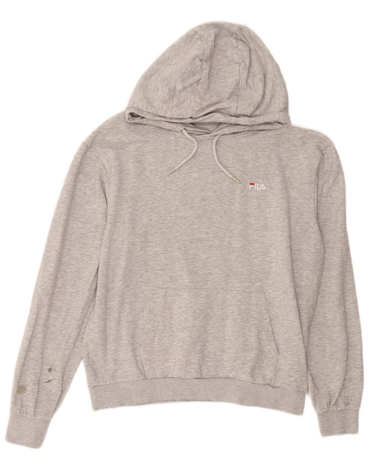 FILA Męski sweter z kapturem, mały, szary, bawełniany