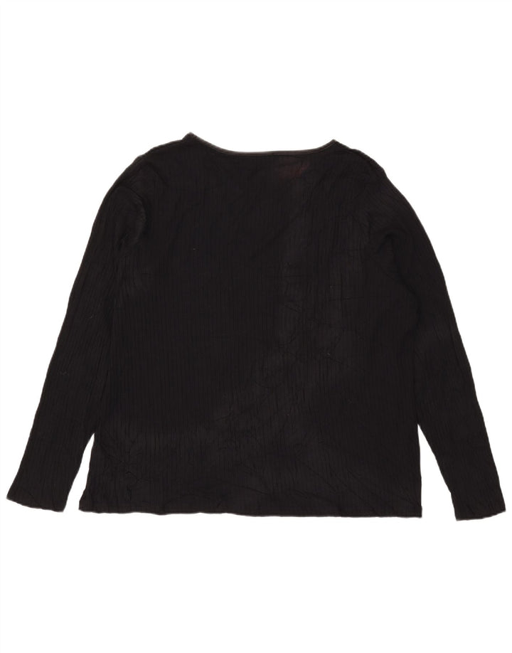 Marks & Spencer Damski top z długim rękawem UK 24 4XL Czarna wiskoza