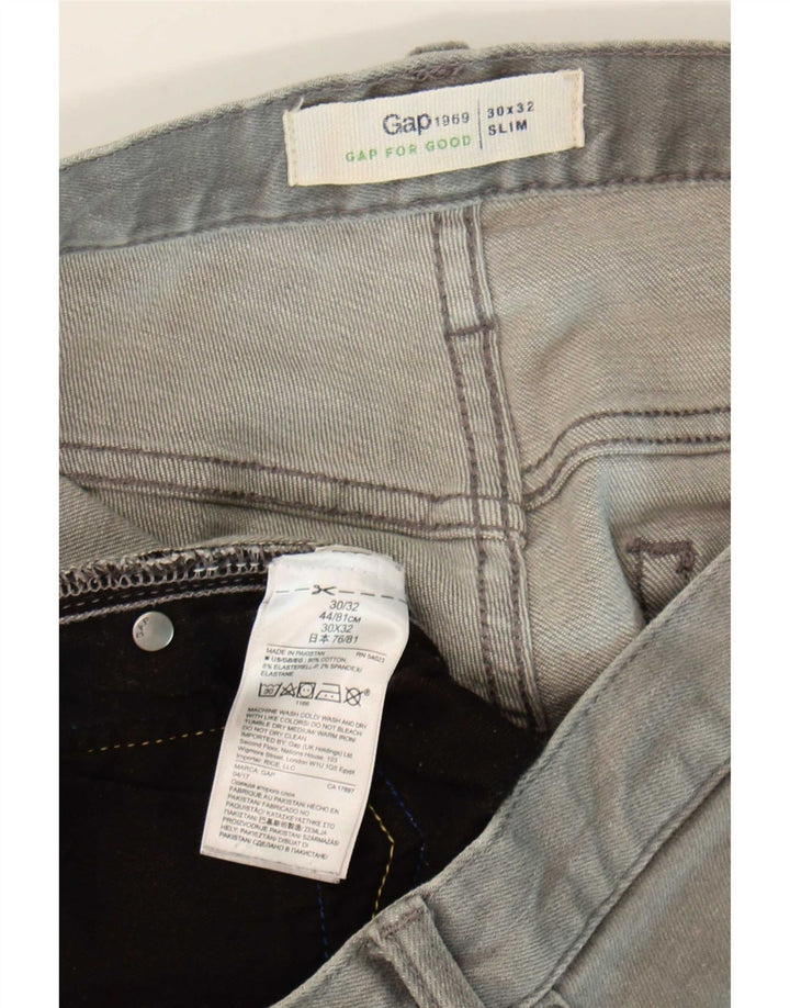 Męskie jeansy Gap Slim W30 L32 Szara bawełna