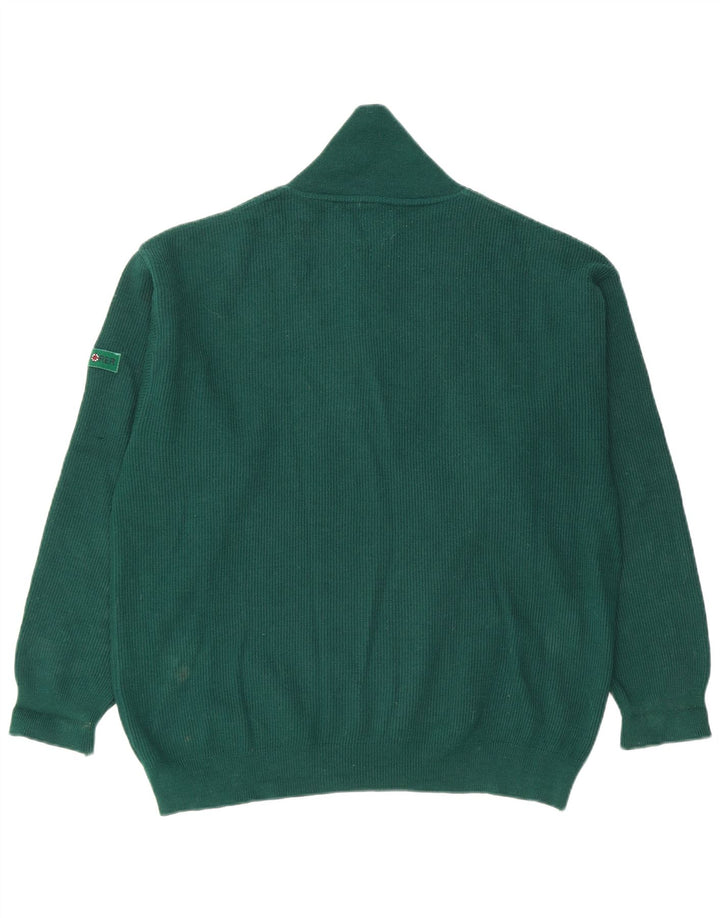 Męski sweter Explorer XL z szalowym dekoltem XL, zielona wełna
