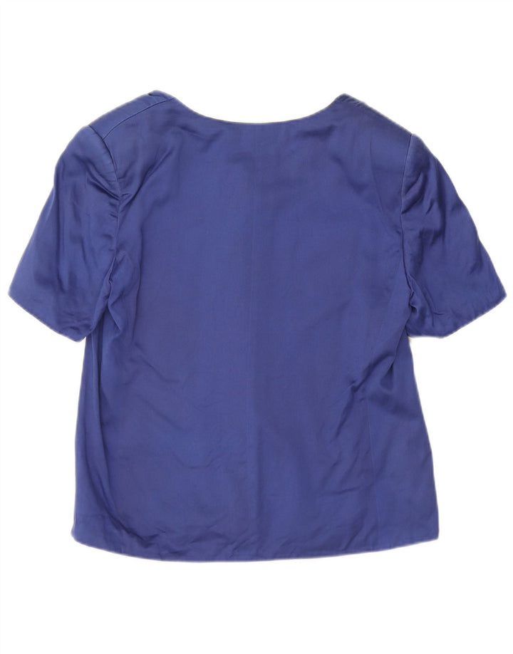 ROCCOBAROCCO Womens Short Sleeve Blazer Jacket UK 14 Medium Blue