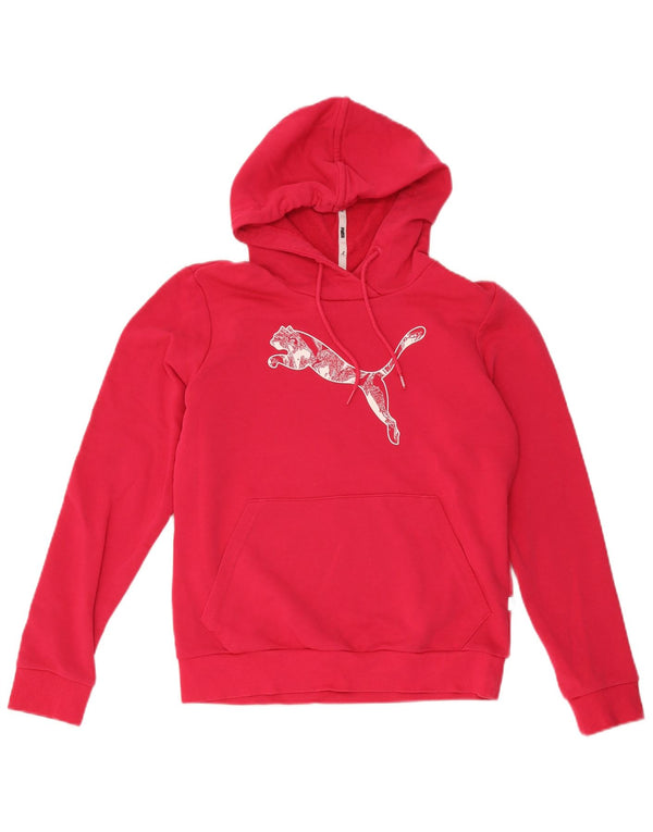 Damska bluza z kapturem Puma z grafiką UK 14, średnia różowa bawełna