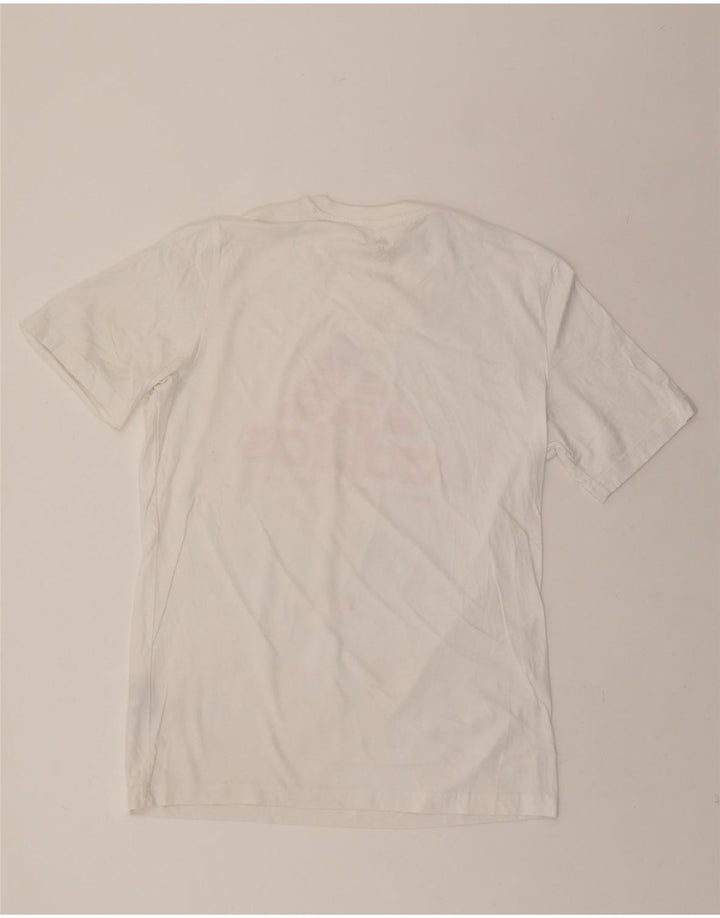 ADIDAS Mens Graphic T-Shirt Top Medium White Cotton Vintage Adidas and Second-Hand Adidas from Messina Hembry 