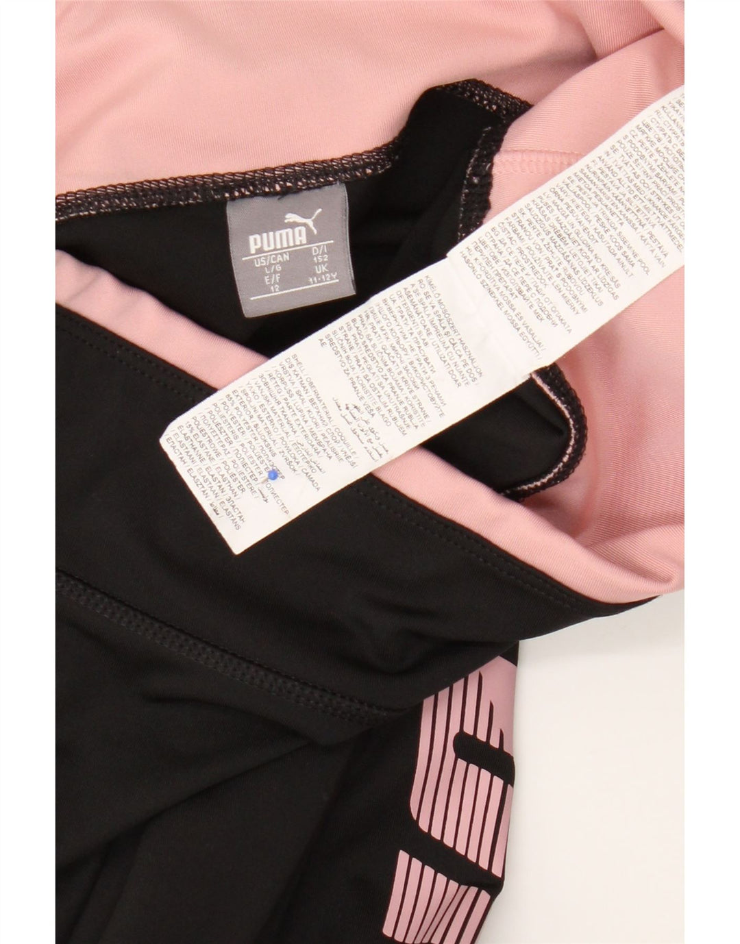 Dziewczęce legginsy z grafiką Puma 11-12 lat, czarny poliester