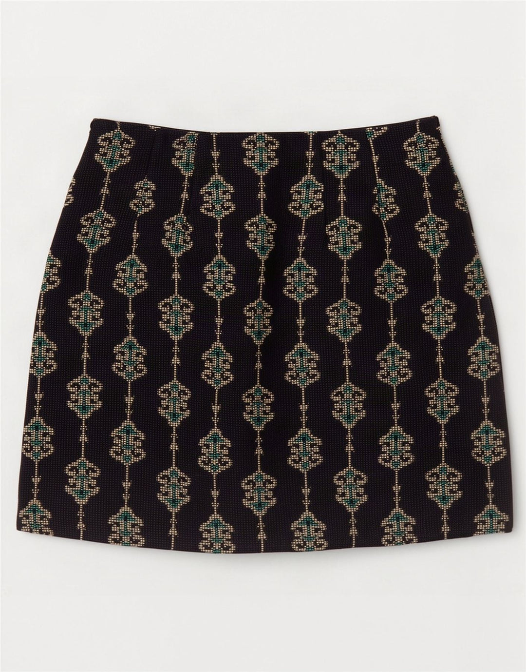 Damska mini spódniczka Zara XS W24 Granatowa, poliestrowa paisley