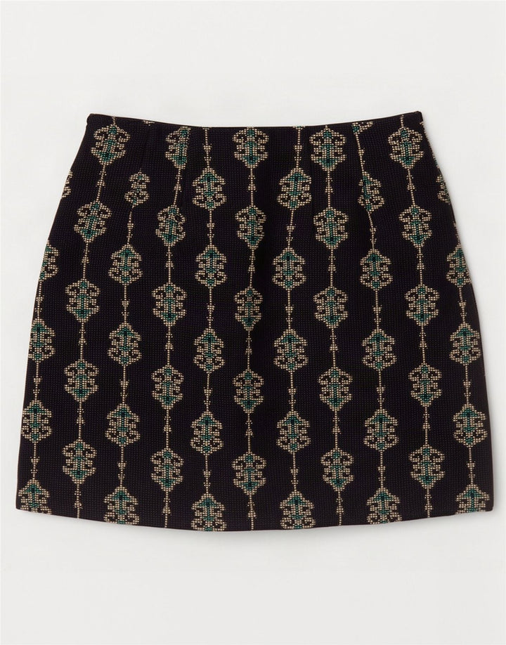 Damska mini spódniczka Zara XS W24 Granatowa, poliestrowa paisley