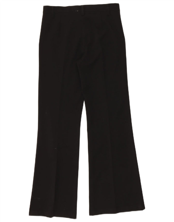 Damskie spodnie typu Chino Bootcut w stylu vintage, średnie W30 L32, czarny poliester