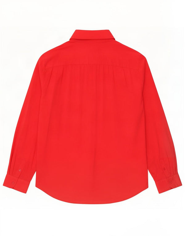 Benetton Womens Shirt UK 18 XL Red Viscose