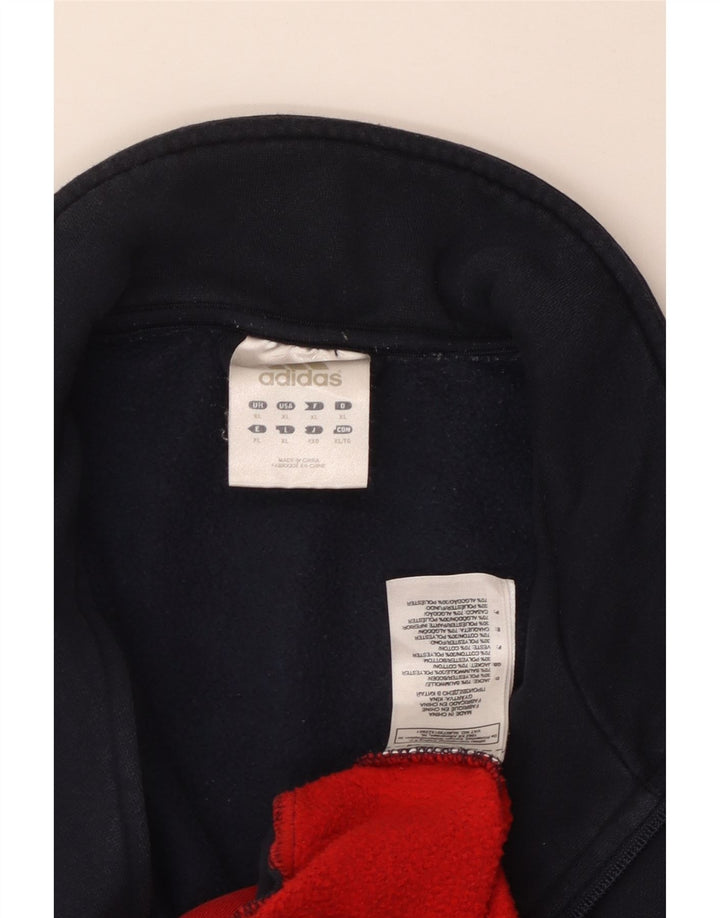 Adidas Męska bluza dresowa XL, granatowa, z blokami kolorów, bawełniana