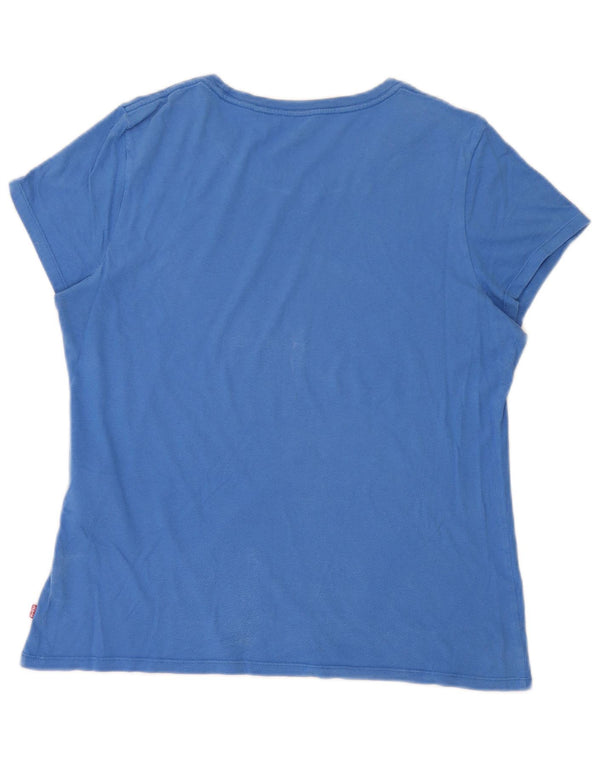 Damska koszulka z grafiką Levi's Top UK 18 XL, niebieska bawełna