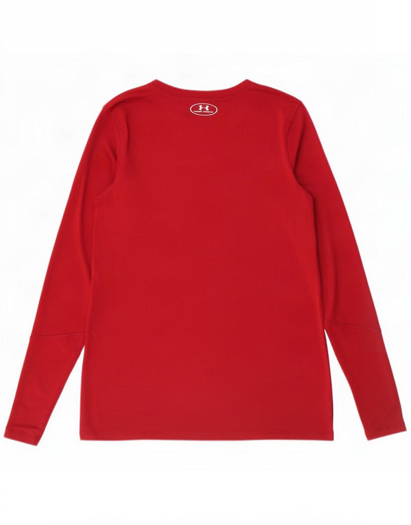 Męski top Under Armour Elite Graphic z długim rękawem, mały, bordowy poliester
