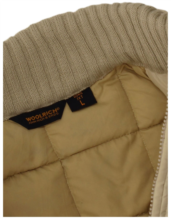 Damska ocieplana kurtka Woolrich UK 14, duża, beżowa