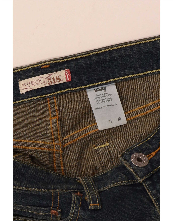 Damskie jeansy Levi's 518 Super Low Bootcut US 7 Medium W30 L32 Niebieska bawełna