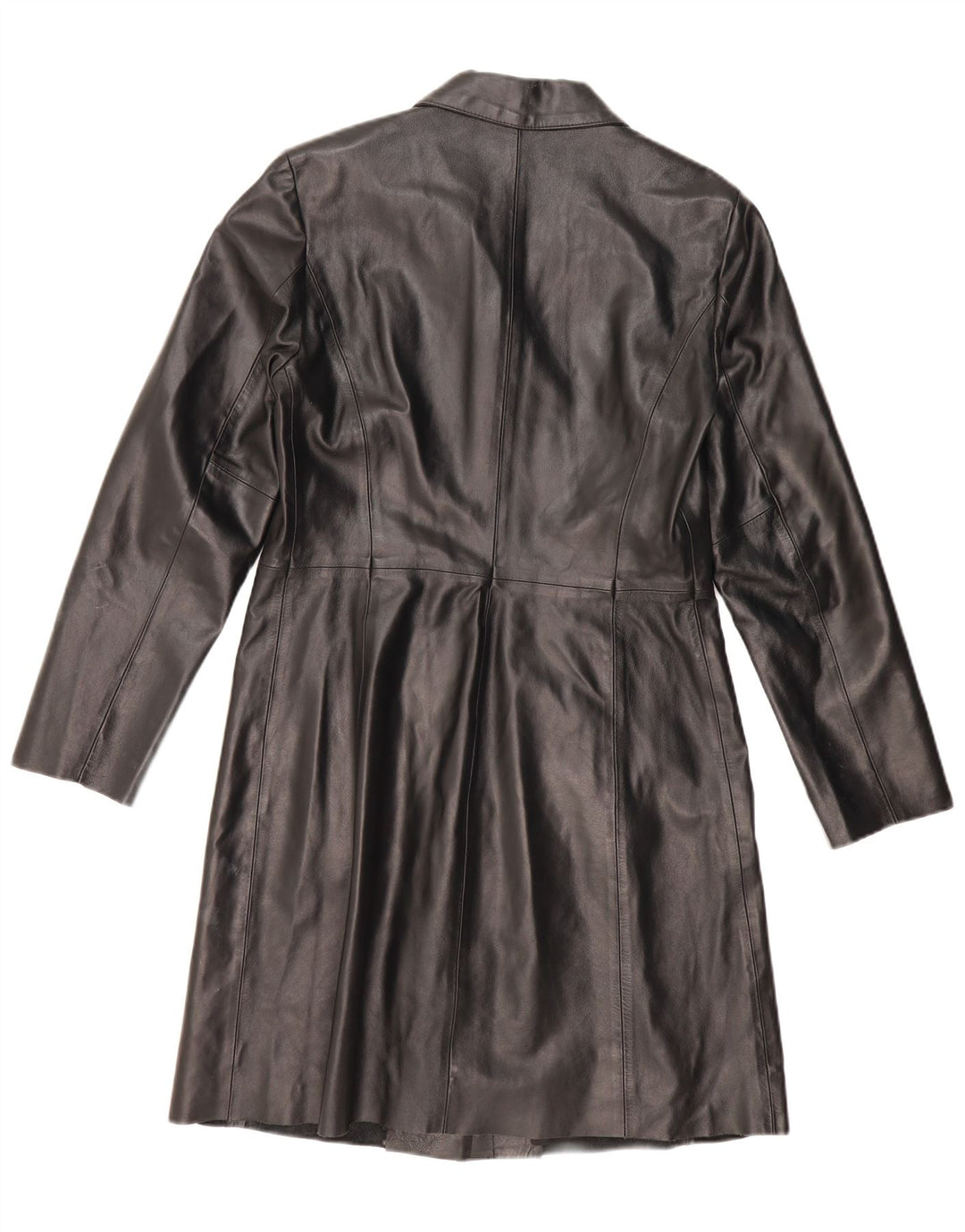 BENETTON Damski płaszcz skórzany IT 46, duży, czarny, skórzany