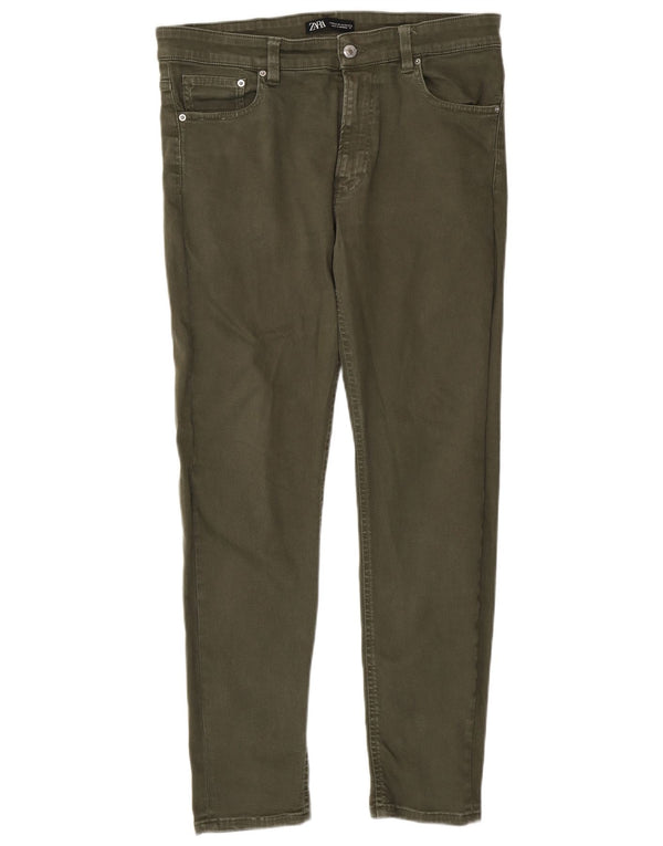 Męskie jeansy slim fit Zara EU 44 Large W34 L30 Khaki Cotton