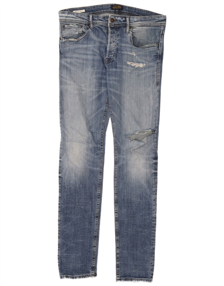 Męskie jeansy Jack & Jones GLENN w trudnej sytuacji W33 L34 Niebieska bawełna