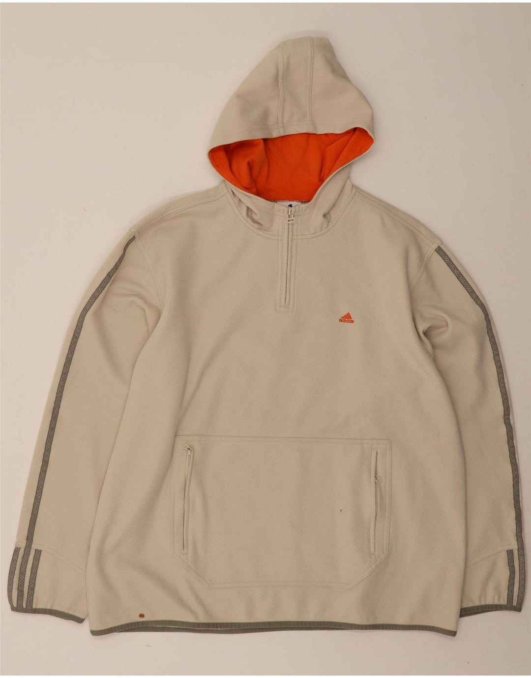 Adidas Męska bluza z kapturem i zamkiem błyskawicznym XL Beżowy poliester