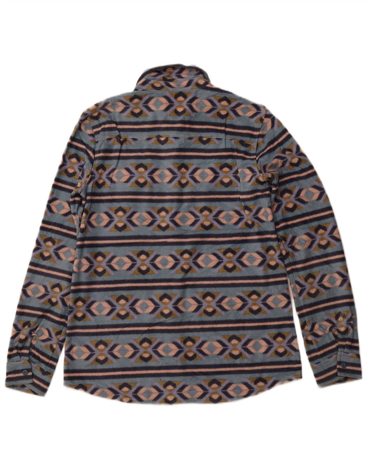 Damska koszula polarowa EDDIE BAUER UK 12, średni niebieski Fair Isle, poliester
