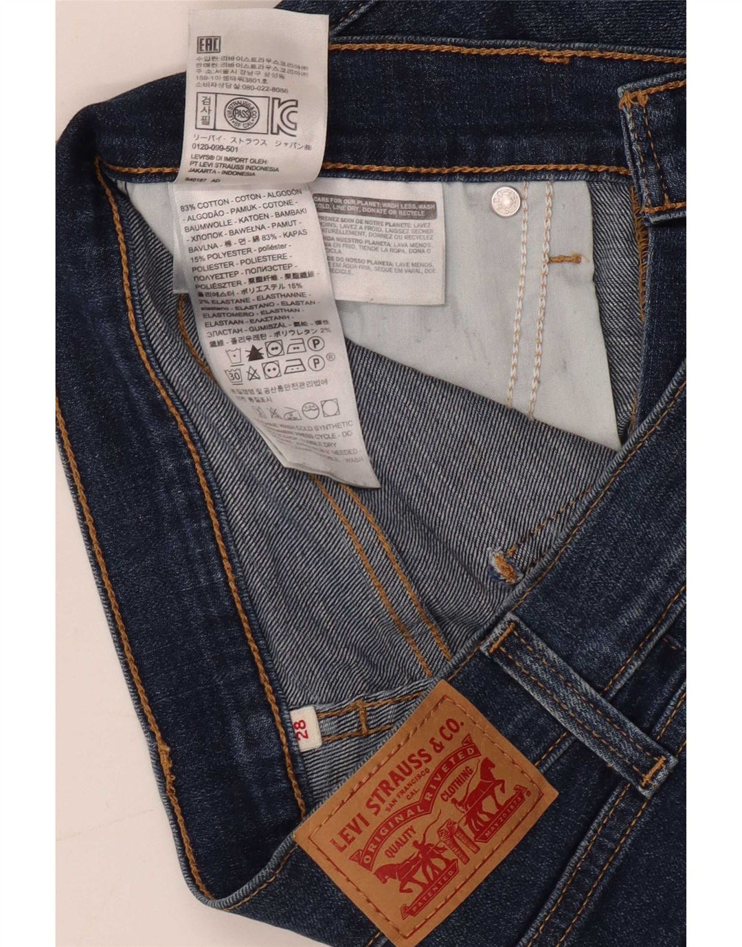 Damskie spodenki jeansowe Levi's W28 Średni niebieski, bawełniany