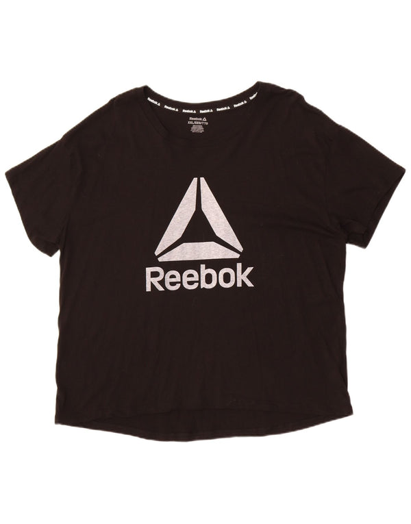 Męska koszulka z grafiką Reebok Top 2XL, czarna bawełna